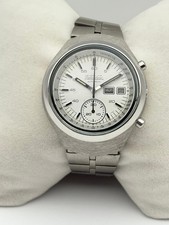 Seiko 6139-7100 Chronograph Automatic Helmet Men s Watch Vintage white Dial