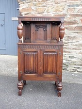 Vintage small oak court drinks cupboard