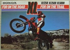 HONDA XL125R XL250R XL500R Motorcycles Sales Brochure 1982