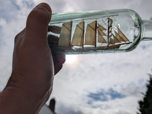 Antique ship bottle - a,