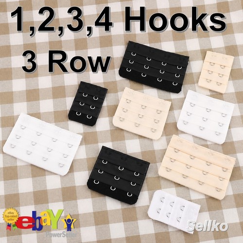 Bra extender hooks - 3, elastic