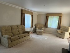 G Plan 4 piece suite: 3-Seat Sofa, 2 x Armchairs & Storage Footstool. 