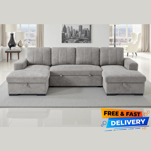 Como grey shape corner sofa - como,