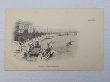 Vintage Early Undivided Back Postcard - London - Thames Embankment