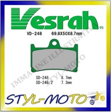 VD-248 ORGANIC FRONT BRAKE PADS VESRAH YAMAHA YZF-R 1 1000 R1 2004