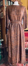 TOAST HAINAN PRINT SILK TWILL  DRESS COPPER/BLACK SIZE 14