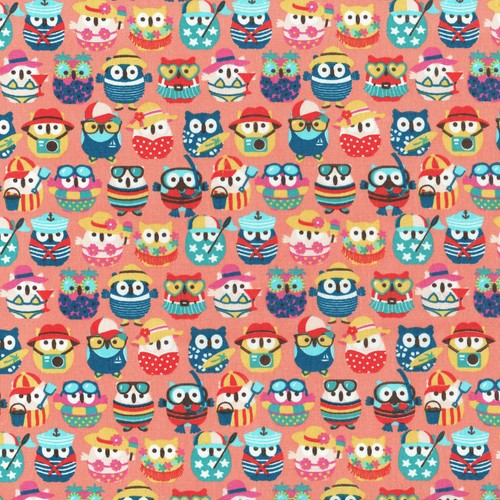 Textiles français summer owls - textiles,