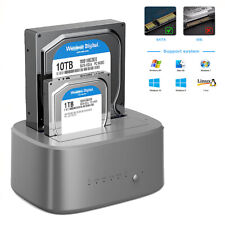 Dual 2.5" 3.5" USB 3.0 SATA SSD HDD Clone Docking Station Hard Drive Card Reader