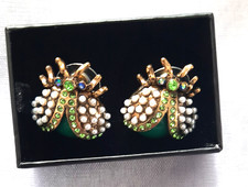 Faux Pearl & Rhinestone Green