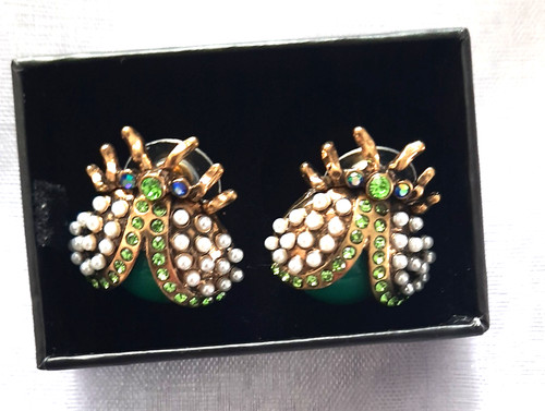 Faux pearl rhinestone green - faux,