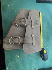 Used Leather Motorcycle Luggage Bag And Bottle Holder