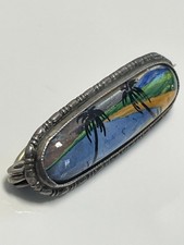 Antique Art Deco vintage 'TLM' sterling silver '925' and butterfly wing brooch