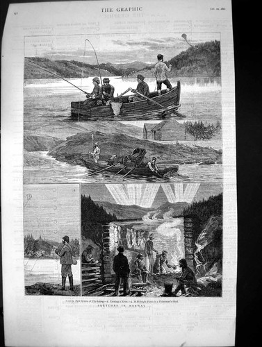 Antique print 1881 norway - print,