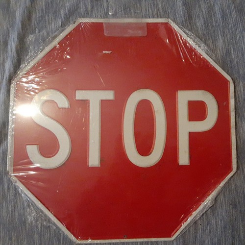 Red tin stop - 12", sign