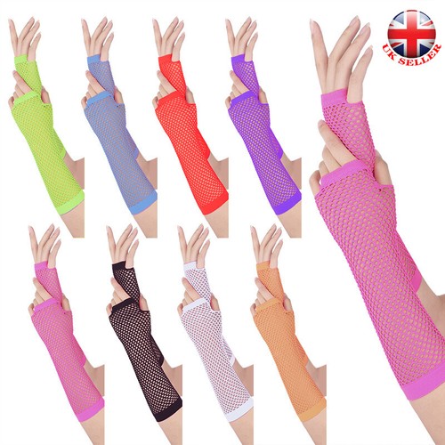 Colour fishnet gloves lace - gloves,
