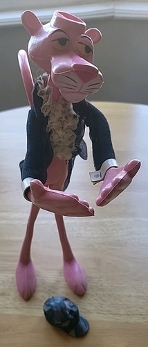 Vintage pink panther bendy - pink,