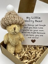 Cute tiny worry bear - cute, teddy