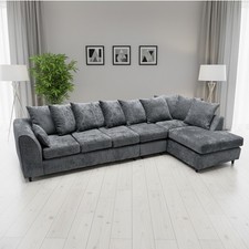 Corner Sectional Sofa Large XLarge Left Right Hand Dark Grey Arm Chair footstool
