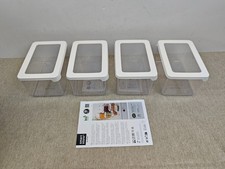 SmartStore Clear Airtight Dry Food Containers with Lids 1.65L Set of 4-20% Bio-b