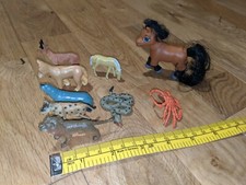 9 x Small Animal Toys - Pony, Deer, Snake, Seal, Fox, Horse, Hyena, Crab, Lion 