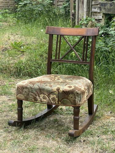 Rocking chair with cut velvet - rocking,
