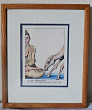 Signed Print Simon Drew Humour Funny Quote Camel through the Knee of an Idol