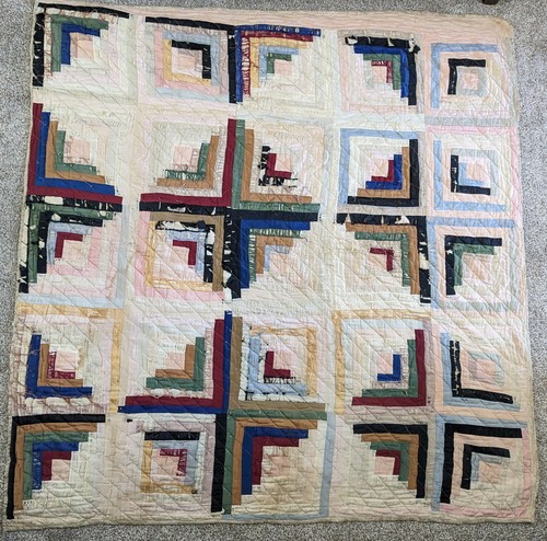 Antique log cabin quilt x - quilt,