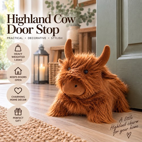 Highland cow door stop 81kg - door, 1.81kg