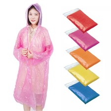 5X Disposable Emergency Raincoat Adult Waterproof PONCHO Rain Festivals Hiking