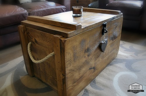 Rustic wooden chest - rustic, trunk
