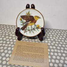 Franklin Porcelain 1981 Mini Plate. Songbirds of the World. "Yellowhammer"