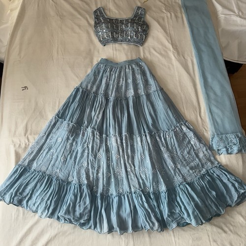 Powder blue lehenga - powder,