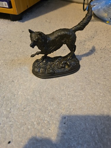 Metal wolf ornament - metal,