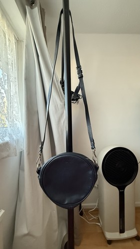 Leather round shoulder - , bag