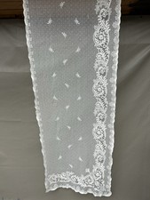 A Beautiful Period Design Cream Cotton Lace Curtain Sample 35”/80” ready to hang