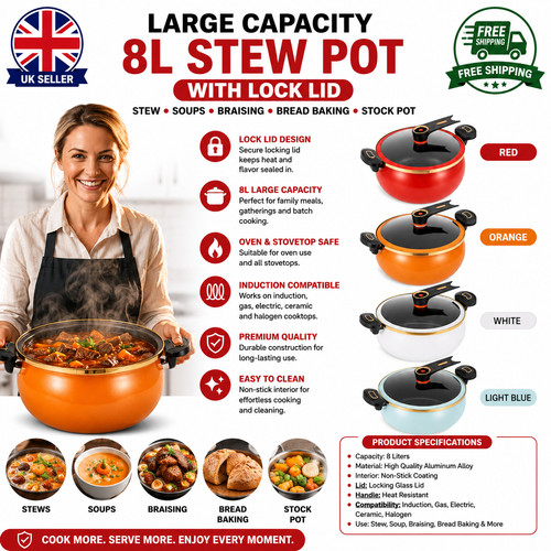 Large capacity stew pot - large,
