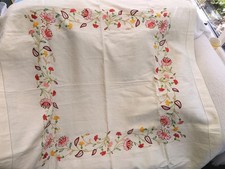 Vintage Linen Hand Embroidered