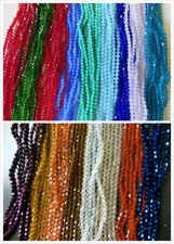 80 - 120pcs x 4mm Beautiful Glass Crystal Bicone Beads 44 Colours