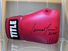 Lennox Lewis Signed Title Boxing Glove with HA/COA. Super Crisp 2020 Inscription