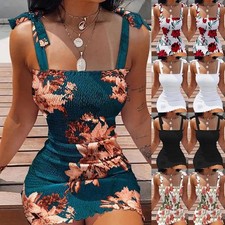 Womens Floral Strappy Mini
