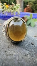 Handcrafted 925 Sterling Silver Natural Cat’s Eye Chrysoberyl US/9(UK/S)(W8.58g)