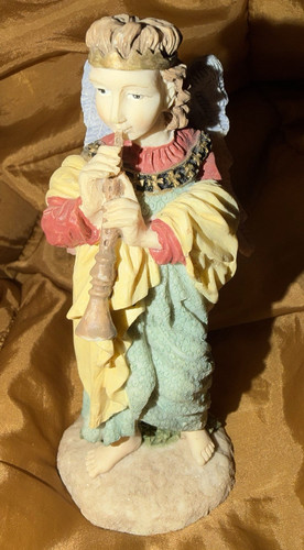 Painted resin angel - painted, figurine