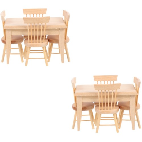 Khaki wooden miniature dining - wooden,