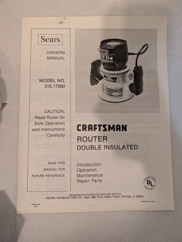 Sears craftsman router - sears, double