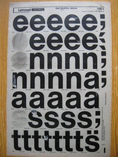 Letraset lower case - 1, x