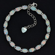Women Opal Bracelet White Fire