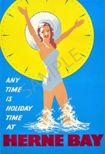 VINTAGE RAILWAY POSTER Herne