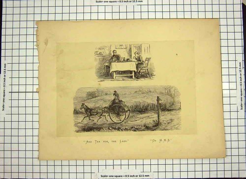 Original old antique print - antique,
