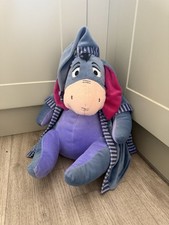 Disney Eeyore Wearing Dressing Gown And Bed Cap.Detachable Tail. Plush Soft Toy.