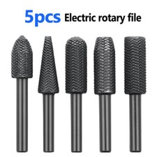 5pcs Metal Cutter Drill Bits Rotary Bits Rasp For Steel Grinding Carving Tool
